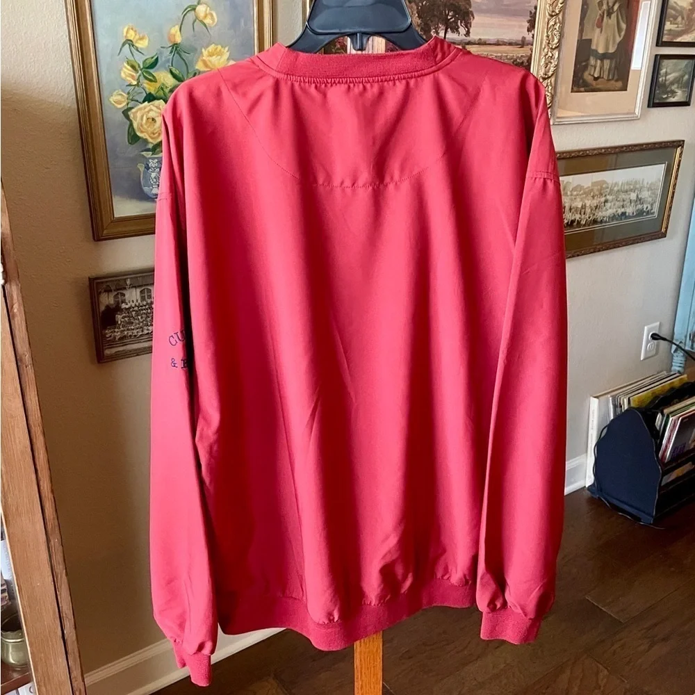 Cutter & Buck men’s v-neck pullover windbreaker golf jacket w/ pockets XL red